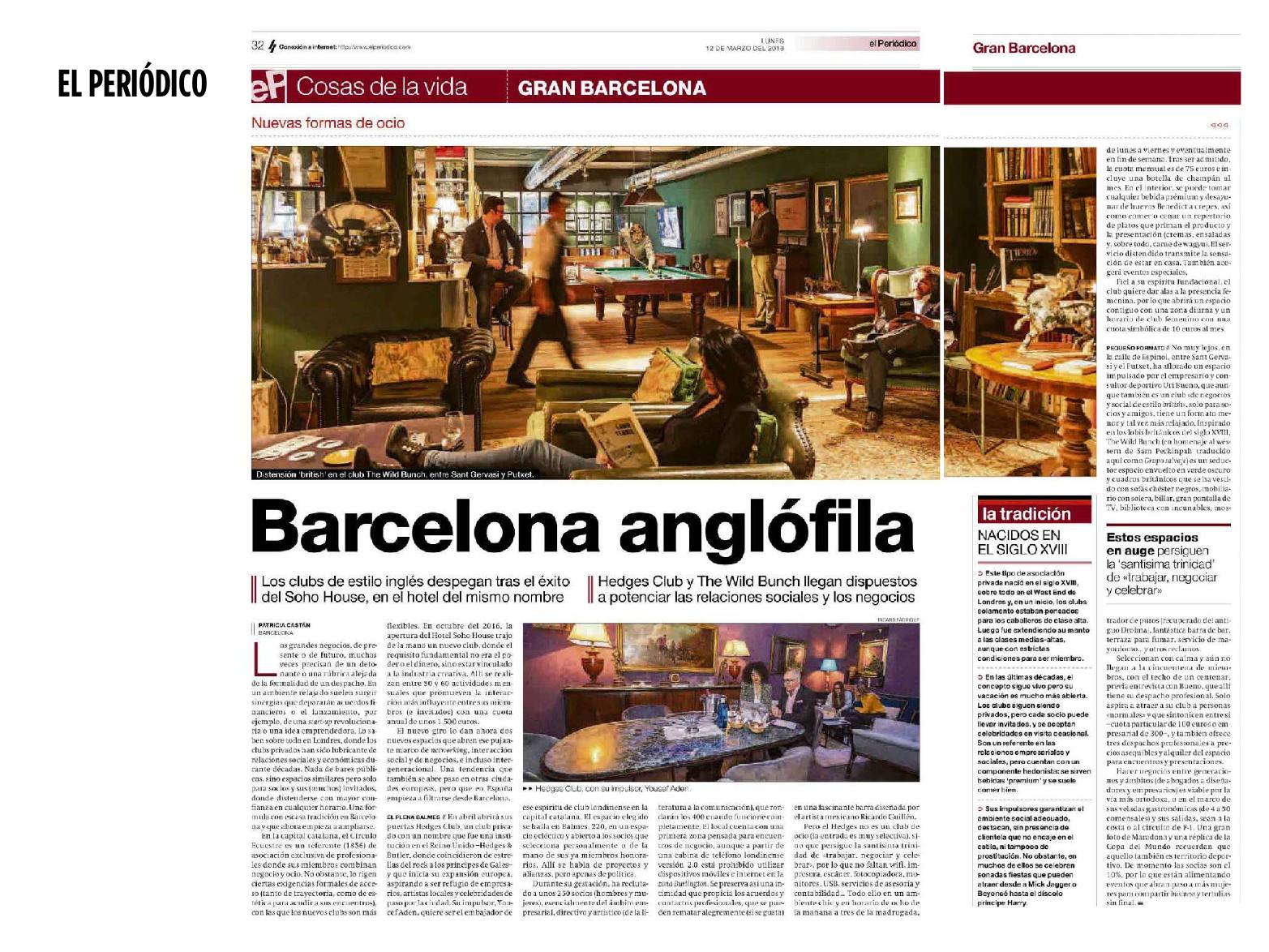 Artículo sobre The Wild Bunch en El Periódico