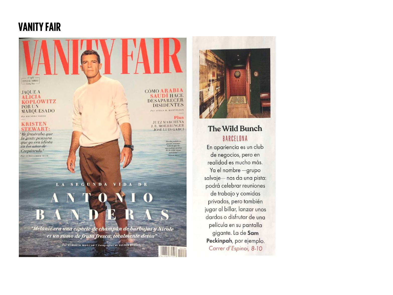 Artículo sobre The Wild Bunch en Vanity Fair